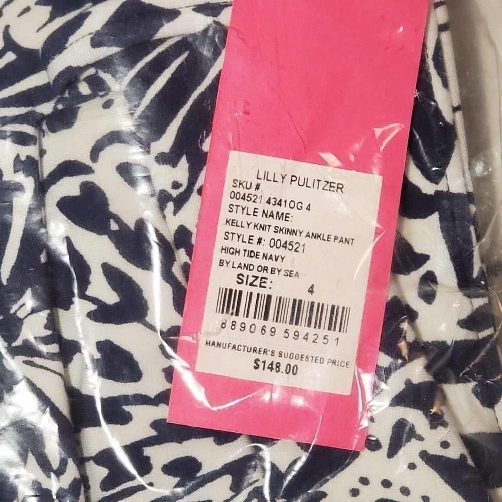 Nwt Lilly Pulitzer Kelly Knit Skinny Ankle Pants Navy Size 4 - Picture 6 of 7